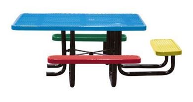 6" ADA Square Perforated Children's Picnic Table, Portable