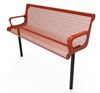 RHINO Quick Ship 4 Foot Contour Thermoplastic Bench with Back Inground Mount