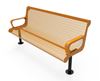 RHINO Quick Ship 4 Foot Contour Thermoplastic Bench with Back Surface Mount