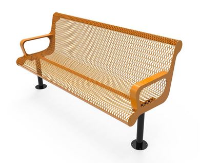 RHINO 6 Ft. Contour Bench with Arms Surface Mount