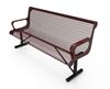 RHINO  Thermoplastic 6 Ft. Contour Bench with Arms Portable