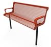 RHINO Thermoplastic 6 Ft. Contour Bench with Arms Inground Mount