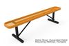 RHINO Quick Ship 6 Foot Thermoplastic Bench without Back Portable Expanded Metal