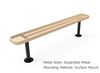 RHINO Quick Ship 6 Foot Thermoplastic Bench without Back Surface Mount Expanded Metal