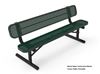 RHINO Quick Ship 8 Foot Thermoplastic Bench with Back, Portable Perforated Metal
