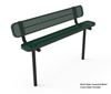 RHINO Quick Ship 8 Foot Thermoplastic Bench with Back - Inground Mount - Perforated Metal