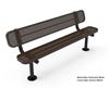 RHINO Quick Ship 8 Foot Thermoplastic Bench with Back - Surface Mount - Perforated Metal