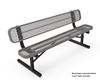 RHINO Quick Ship 8 Foot Thermoplastic Bench with Back - Portable - Perforated Metal