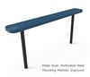 RHINO Quick Ship 8 Foot Thermoplastic Bench without Back - Inground - Expanded Metal