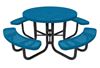 RHINO Round Thermoplastic Steel Picnic Table Portable Perforated Metal