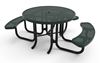 RHINO 3 Seat Round Thermoplastic Picnic Table Perforated Metal