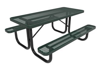 RHINO Quick Ship Rectangular 6 Foot Thermoplastic Picnic Table, Portable - Expanded Metal