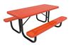 RHINO Quick Ship Rectangular 6 Foot Thermoplastic Picnic Table, Portable - Expanded Metal
