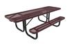 RHINO ADA Rectangular 8 Foot Thermoplastic Picnic Table, Portable, Wheelchair Accessible on Both Ends