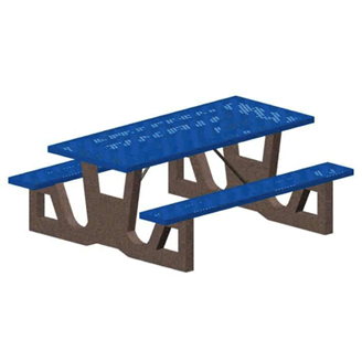 	6 ft Rectangular Picnic Table with Thermoplastic Top and Concrete Legs