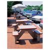 ADA Square Concrete Picnic Table with Bolted Concrete Frame
