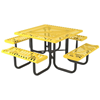 Square Thermoplastic Steel Picnic Table, Classic Style