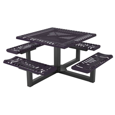 Square Thermoplastic Steel Picnic Table Classic Style
