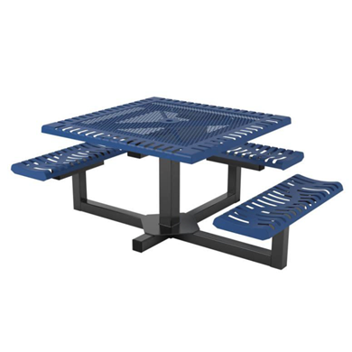 Classic Style Square Thermoplastic Steel Picnic Table