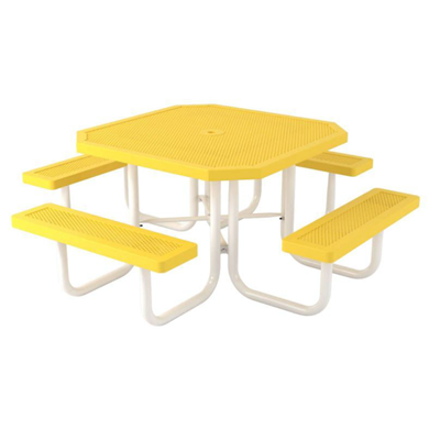 Octagonal Thermoplastic Steel Picnic Table Innovated Style