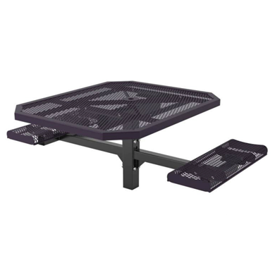ADA Wheelchair Accessible Octagonal Thermoplastic Steel Picnic Table Rolled Regal Style