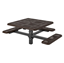 Square Thermoplastic Steel Picnic Table, Perforated Style