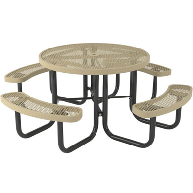 Round Thermoplastic Steel Picnic Table Regal
