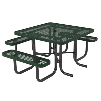 Square Thermoplastic Steel Picnic Table, Ultra Leisure Style