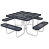 Square Thermoplastic Steel Picnic Table Ultra Leisure Perforated Style