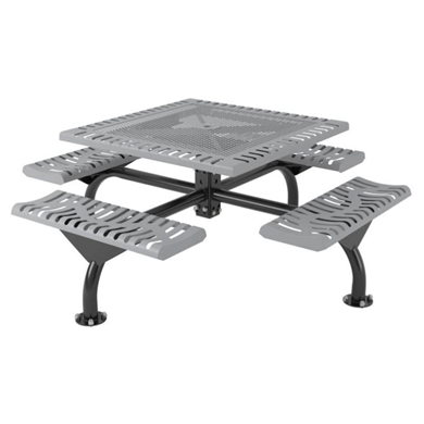 Square Thermoplastic Steel Picnic Table