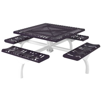 Square Thermoplastic Steel Picnic Table Classic