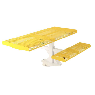 Rectangular Thermoplastic Steel Picnic Table Rolled Style