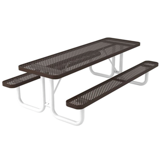 8 ft. Rectangular Thermoplastic Steel Picnic Table, Ultra Leisure Perforated Style