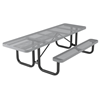 ADA Compliant Wheelchair Accessible 8 ft. Rectangular Thermoplastic Steel Picnic Table, Ultra Leisure Perforated Style