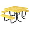 Square Thermoplastic Steel Picnic Table, Ultra Leisure Perforated Style	