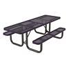 ADA Compliant Wheelchair Accessible 8 ft. Rectangular Thermoplastic Steel Picnic Table Ultra Leisure Perforated Style	