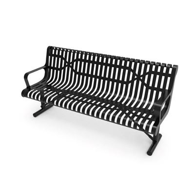 6 ft. Thermoplastic Contour Slatted Metal Bench ELITE Series - 210 lbs.