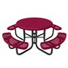 RHINO Round Solid Top Thermoplastic Steel Picnic Table, Portable, Quick Ship