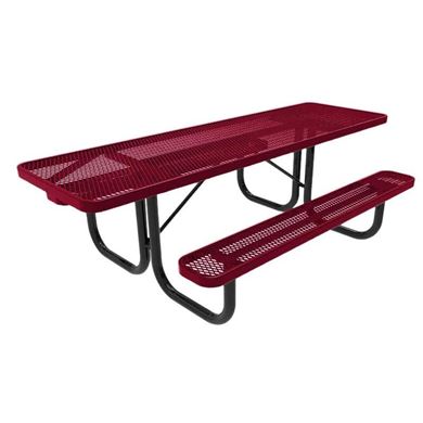 RHINO ADA Rectangular 8 Foot Thermoplastic Picnic Table, Portable, Wheelchair Accessible on Both Ends