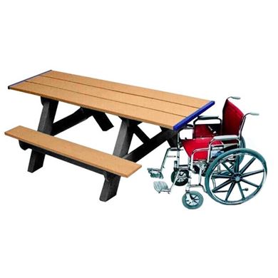 	8 ft ADA Wheelchair Accessible Recycled Plastic Picnic Table