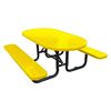 7 ft. Oval Picnic Table Perforated Plastic Coated Expanded Metal with Powder Coated Steel Tube,255 lbs.