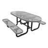 6 ft. Oval Picnic Table, Plastic Coated Expanded Metal with Powder Coated Steel Tube
