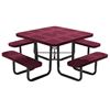 46" Square Perforated Thermoplastic Steel Picnic Table, Portable or Surface Mount
