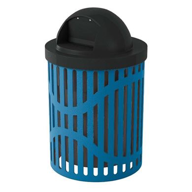 32 Gallon Textured Polyethylene Coated Trash Receptacle with Lid