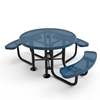 46" ELITE 3-Seat Round Thermoplastic Picnic Table - Perforated Metal