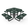 46" ELITE Rolled Edged Octagonal Thermoplastic Steel Picnic Table - Expanded Metal