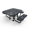 46" x 54” ADA ELITE Rolled Edge 3-Seat Octagon Thermoplastic Picnic Table - Perforated Metal