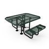 46" x 62” ADA ELITE Roll Edge 2-Seat Octagon Thermoplastic Picnic Table - Expanded Metal