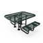46" x 62” ADA ELITE Roll Edge 2-Seat Octagon Thermoplastic Picnic Table - Expanded Metal