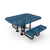 46" x 62” ADA ELITE Roll Edge 2-Seat Octagon Thermoplastic Picnic Table - Perforated Metal